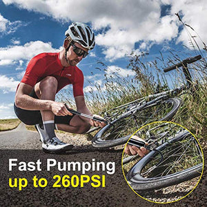WOTEK Pompa Bicicletta, Mini per Bicicletta 260 PSI, nero01