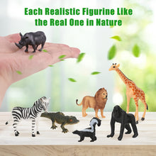 Carica l'immagine nel visualizzatore di Gallery, 9 Pezzi Mini Giungla Giocattoli Set Achort Animali da Foresta Figure di Plastica Set di Educativi Giocattoli per Ragazzi Ragazze Bambini, Mondo Zoo Realistico Selvaggio