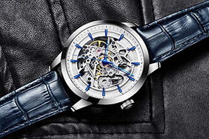 BERSIGAR Orologio da Uomo Automatico Con Meccanismo Di Scheletro Blu - Ilgrandebazar