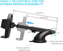 Carica l'immagine nel visualizzatore di Gallery, Beikell Supporto Auto Smartphone, Supporto per Telefono per Auto [360 Gradi di Rotazione] con Cruscotto Regolabile e Supporto per Braccio Estensibile per Auto Forte Rilievo in Gel Appiccicoso Nero