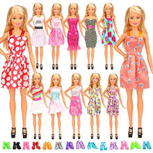 Carica l&#39;immagine nel visualizzatore di Gallery, Miunana 22 Pezzi = 12 PCS Abiti Vestiti alla Moda 12 + 10 Pcs Scarpe - Ilgrandebazar
