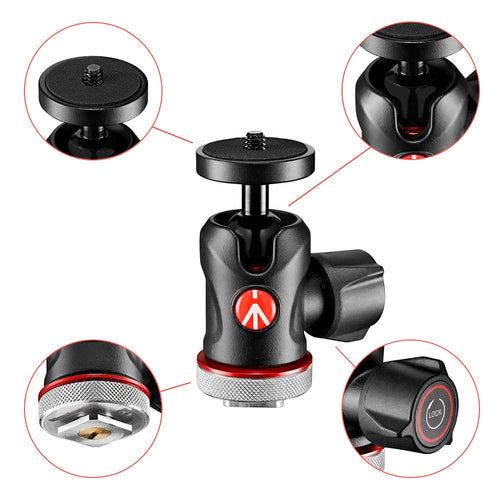 Manfrotto MH492LCD-BH 492 Testa a Sfera con Base a Slitta, Nero - Ilgrandebazar