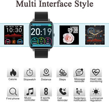 Carica l'immagine nel visualizzatore di Gallery, Smartwatch, Orologio Fitness Tracker Uomo Donna Smart Watch Sonno Cardiofrequenzimetro, Sportivo Activity Tracker Contapassi Cronometro, Smartband Notifiche Messaggi Controller Fotocamera Musicale Nuovo modello