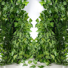 Carica l&#39;immagine nel visualizzatore di Gallery, BETESSIN Edera Artificiale Finta 24 Pezzi Pianta Rampicante...