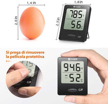 Carica l&#39;immagine nel visualizzatore di Gallery, Habor Igrometro Termometro Digitale Termoigrometro LCD con l&#39;Icona di Nero - Ilgrandebazar