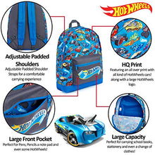 Carica l&#39;immagine nel visualizzatore di Gallery, Hot Wheels Zaino Scuola Elementare Bimbo Blu Stampa Macchinine Hotwheels,...