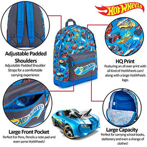 Hot Wheels Zaino Scuola Elementare Bimbo Blu Stampa Macchinine Hotwheels,...