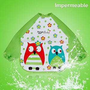 Lictin Set di 3 bavaglino a manica lunga impermeabile Multicolore - Ilgrandebazar