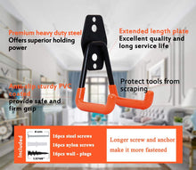 Carica l&#39;immagine nel visualizzatore di Gallery, Ganci doppi in acciaio per riporre attrezzi elettrici, capannoni, scale,...