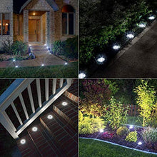 Carica l'immagine nel visualizzatore di Gallery, BrizLabs Luci Solari Giardino Esterno, 8 LEDs Luce Sepolta Lampada Solare da Esterno Faretti Led Solari Impermeabile IP65 Luci Terra Giardino per Prato Vialetto Scala Paesaggio, Bianco Freddo 8 Pezzi