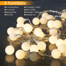 Carica l&#39;immagine nel visualizzatore di Gallery, BETECK Catena Luminosa, Luci Stringa 10m Lampadina Illuminazione 100 LED Bulbo Lampade Con 8 Modalità Flash per Ghirlanda Decorazioni Casa, Festa, Matrimonio, Giardino (Bianco Caldo)