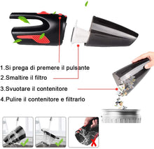 Carica l'immagine nel visualizzatore di Gallery, Aspirabriciole Senza Fili, Sonoka Aspirapolvere per Auto Portatile Potente(120W 5000PA 2200mAh), 20 Minuti di Aspirazione, Filtro HEPA umido e Secco per Auto/Casa[Con Luce a LED]