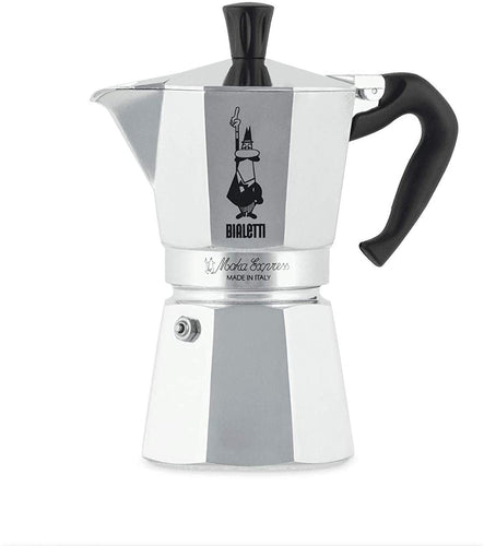 Bialetti Moka Express Caffettiera in Alluminio, Argento, 6 Tazze