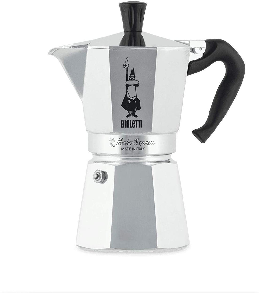 Bialetti Moka Express Caffettiera in Alluminio, Argento, 6 Tazze
