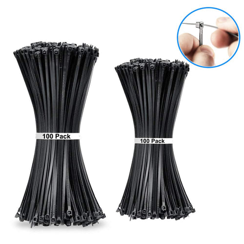 Aival Fermacavi, 200 Fascette Zip in Nylon Avvolgenti Due Lunghezze 200...