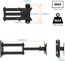 Carica l'immagine nel visualizzatore di Gallery, Supporto TV Universale, Orientare, Inclinare, Ruotare – Adatto per TV LCD/LED a Schermo Piatto tra 10 e 30 pollici – Estendibile di 43.59cm – Sostiene fino a 20kg – Foratura VESA Massima 100X100mm