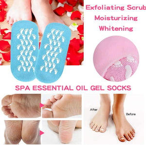 2 Paia di Calzini Idratanti, Calzini in Gel Idratante Morbidi Idratanti per i Piedi per Donne e Uomini, Piedi Asciutti Idratanti Calzini in Silicone Idratanti per Piedi in Gel di Cotone(Blu Rosa)