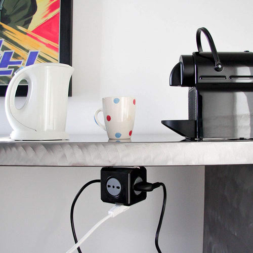 Electraline 62098 Multipresa Cubo Powercube 5 posti 2 Schuko + 5 posti, Nero - Ilgrandebazar