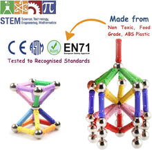 Carica l'immagine nel visualizzatore di Gallery, Veatree 160 Pezzi Puzzle Blocchi magnetici Giocattoli, Costruzione di Magnete Kit di Costruzione Giocattoli educativi per Bambini Che Giocano Gioco impilabile con Mattoni e Bastoncini magnetici 160pcs/Multicolore