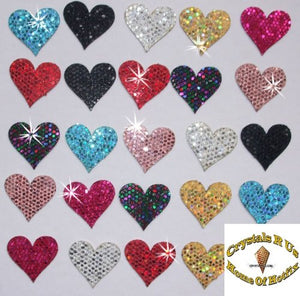 48 cuori di paillette da 20 mm, applicare con ferro stiro Multicolore - Ilgrandebazar