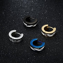 Carica l&#39;immagine nel visualizzatore di Gallery, Oidea Orecchini per Uomo orecchini rotondi in acciaio inox modello fiori blu... - Ilgrandebazar