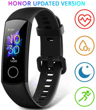 Carica l'immagine nel visualizzatore di Gallery, Honor Band 5 Fitness Tracker, Monitoraggio SpO2, Battito Cardiaco 24/7 e Sonno, Display Touch AMOLED 0.95 Pollici, Schermo Curvo da 2.5D, Meteorite Black