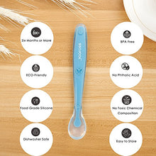 Carica l&#39;immagine nel visualizzatore di Gallery, Cucchiaino Svezzamento Set 4 Silicone Neonato Cucchiai Manico...