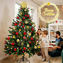 Carica l'immagine nel visualizzatore di Gallery, VIPNAJI Palline di Natale 101pz Palline Natalizie Decorazioni Albero di Natale Palla Palline decorative Rosso e Oro Con Cima dell'albero, Plastica decorazioni per albero di Natale Addobbi Feste Nozze