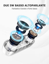 Carica l'immagine nel visualizzatore di Gallery, Cassa Bluetooth,24 Ore Altoparlante Bluetooth , 10W Bluetooth 5.0 Speaker Portatile Batteria Forte,IPX5,Vivavoce,Supporto TF Carda e 3.5mm Audio