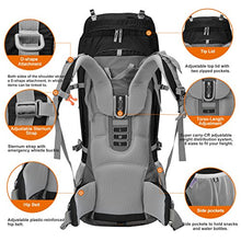 Carica l&#39;immagine nel visualizzatore di Gallery, MOUNTAINTOP 70L/80L Zaino da Trekking Outdoor 36 x 25 x 83 cm, Nero(nero)