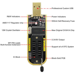 KeeYees SOP8 SOIC8 Test Clip per EEPROM 25CXX / + Programmatore - Ilgrandebazar