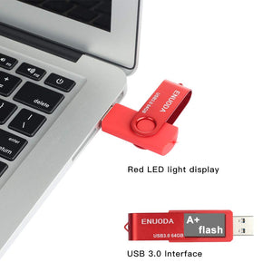 2 Pezzi 64GB Chiavetta ENUODA Pennetta Girevole USB 3.0 3.0, 2-Color - Ilgrandebazar