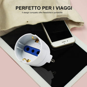 EXTRASTAR Set 4 Adattatori da Schuko a Spina presa- 4 Pezzi, Bianco - Ilgrandebazar