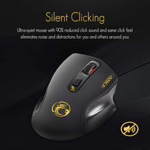 Carica l'immagine nel visualizzatore di Gallery, Mouse Senza Fili - iAmotus Wireless Mouse 2.4G con Ricevitore USB, 3 Livelli DPI Regolabile Mouse Ergonomico Risparmio Energetico con Click Silenzioso for Notebook,PC, Laptop, Computer, Macbook - Nero