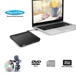 Masterizzatore DVD CD Externo, Cocopa Unità 3.5 x 2.6 x 0.3 inches, Black-G - Ilgrandebazar