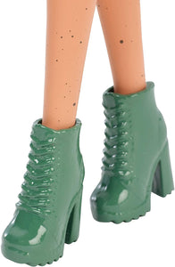 Barbie- Fashionistas Bambola con Vestito Denim, FXL48