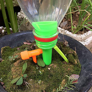 Irrigazione a Goccia per Vasi da 15 Pezzi, Irrigatore Arancia verde