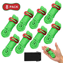 Carica l'immagine nel visualizzatore di Gallery, BHGWR Riflettenti Corde per Tende 8 Pezzi, Leggero Linee Guida Le Tende...