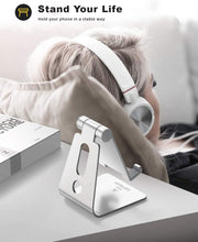 Carica l&#39;immagine nel visualizzatore di Gallery, Lamicall Supporto Telefono Regolabile, Dock Telefono - Universale Supporto Dock per Phone 11 PRO, XS Max, XS, X, XR, 8, 7, 6 Plus, Samsung S10 S9 S8 S7, Huawei, Scrivania, Altri Smartphone - Argento
