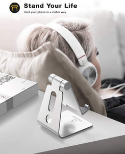 Lamicall Supporto Telefono Regolabile, Dock Telefono - Universale Supporto Dock per Phone 11 PRO, XS Max, XS, X, XR, 8, 7, 6 Plus, Samsung S10 S9 S8 S7, Huawei, Scrivania, Altri Smartphone - Argento