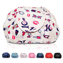 Carica l'immagine nel visualizzatore di Gallery, Borsa per il trucco con coulisse pigra Borsa per cosmetici da viaggio grande portatile Borsa per il trucco da viaggio Borsa per l'immagazzinaggio per le donne Ragazza (rossetto) Lipstick