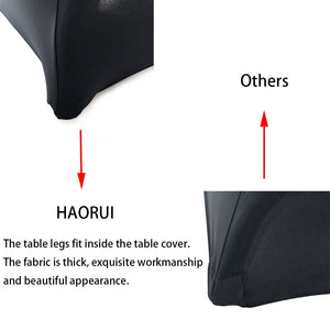 HAORUI Copri tovaglia Rettangolare di 4 Piedi in Spandex Lycra 4ft, Nero - Ilgrandebazar