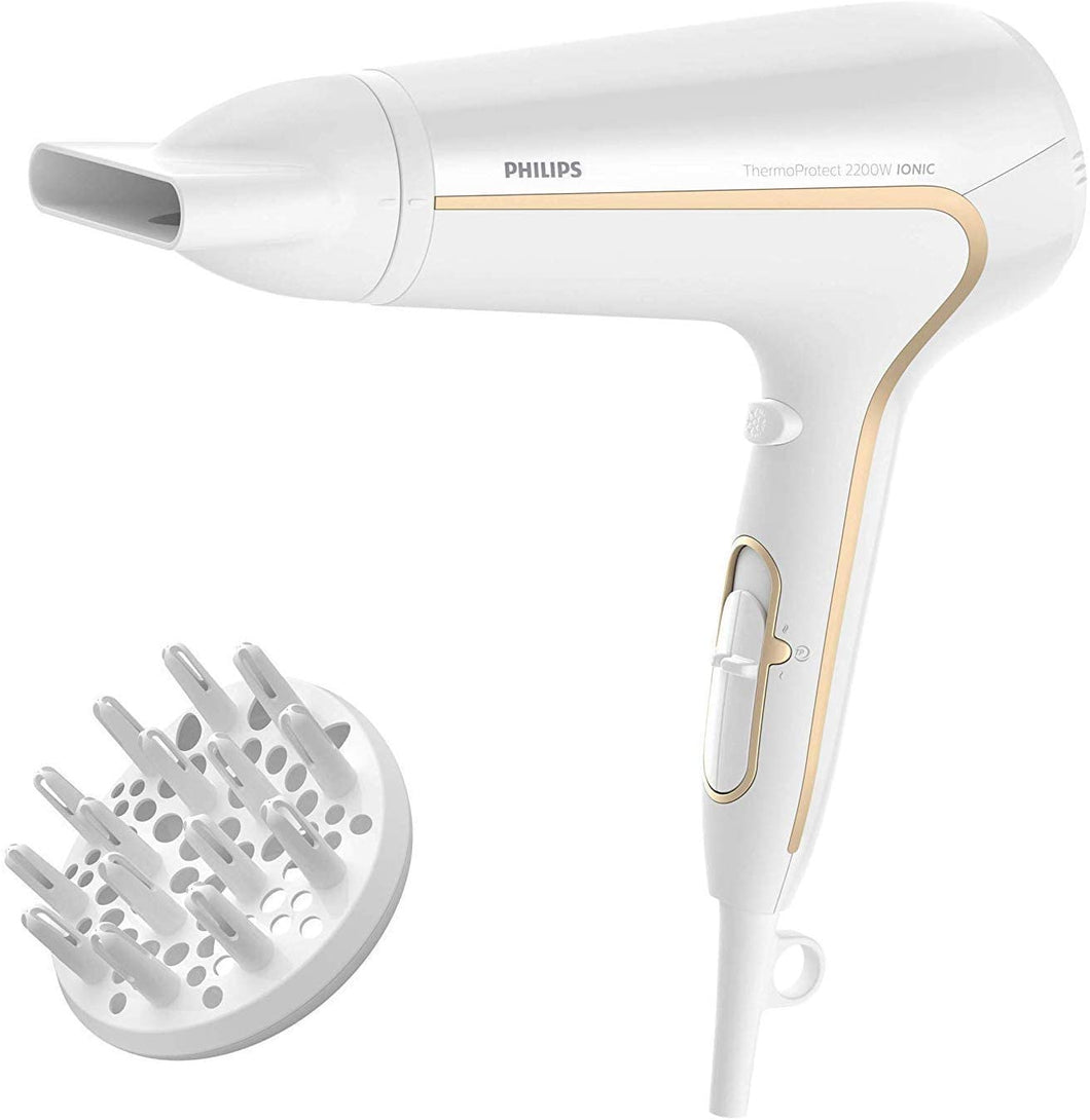 Philips HP8232/00 ThermoProtect Ionic Asciugacapelli, 2200 W, Bianco