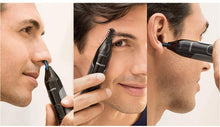 Carica l'immagine nel visualizzatore di Gallery, Philips Serie 3000 NT3650/16 - Rifinitore naso, orecchie e sopracciglia, impermeabile, rasoio per il naso con sistema di protezione, funzionamento a batteria, senza peli tirati