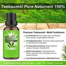 Carica l'immagine nel visualizzatore di Gallery, Tea Tree Oil Puro 100% Olio Essenziale di Albero del Tè Naturale - Olio Essenziale Tea Tree Olio di Acne - Anti Acne e Brufoli Trattamento per Pelli Impure, per Aromaterapia Diffusore - 30ml