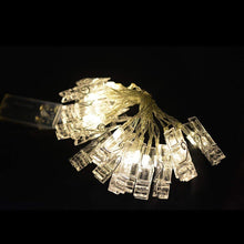 Carica l&#39;immagine nel visualizzatore di Gallery, Catena di luci natalizie con 20 clip per foto, illuminazione Bianco Caldo - Ilgrandebazar