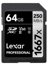 Carica l&#39;immagine nel visualizzatore di Gallery, Lexar Professional 1667x SDXC - Schede UHS-II, 64GB - Ilgrandebazar
