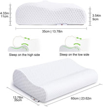 Carica l'immagine nel visualizzatore di Gallery, Power Of Nature Cuscino Cervicale Memory Foam, Cuscino, Guanciale Letto in Memory Foam Ergonomico per Dolori a Collo e Cervicali, Federa Morbida Rimovibile e Lavabile