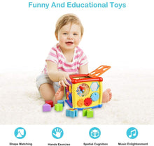 Carica l'immagine nel visualizzatore di Gallery, AiTuiTui Cubo attività Bambino, 6-in-1 Multifunzione Giochi Centri Educativi Prima Scatola di apprendimento Infanzia Giocattoli per Bambini Regalo di Natale Compleanno Standard