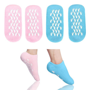 2 Paia di Calzini Idratanti, Calzini in Gel Idratante Morbidi Idratanti per i Piedi per Donne e Uomini, Piedi Asciutti Idratanti Calzini in Silicone Idratanti per Piedi in Gel di Cotone(Blu Rosa)